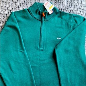 Vineyard Vines Men’s Cotton 1/4 ZIP Sweater. NWT